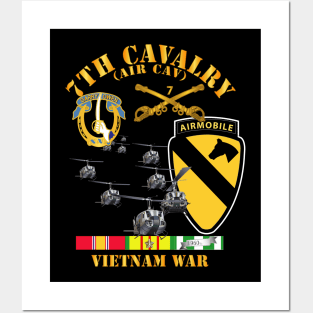 7th Cavalry (Air Cav) - 1st  Cav Division w SVC Posters and Art